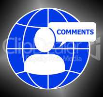 Comments Icon Shows Feedback Report 3d Illustration