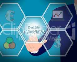 Paid Icons Surveys Means Market Research 3d Illustration