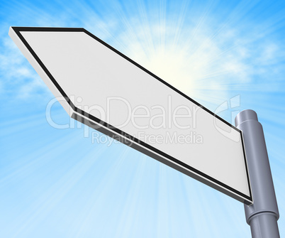 Blank Road Sign Means Space Message 3d Illustration