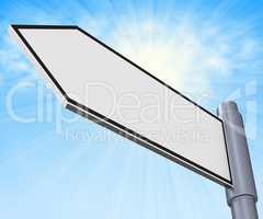 Blank Road Sign Means Space Message 3d Illustration