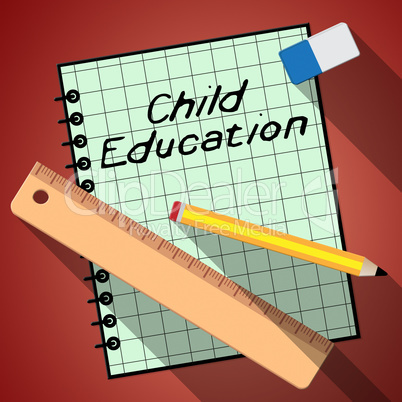 Child Education Represents Kids School 3d Illustration