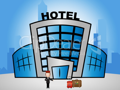 Hotel Lodging Showing Holiday Accomodation 3d Illustration