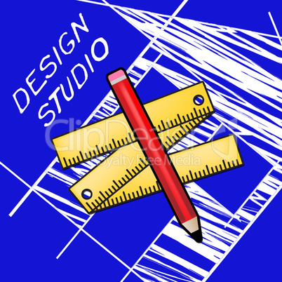 Design Studio Meaning Designer Office 3d Illustration