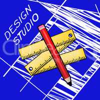 Design Studio Meaning Designer Office 3d Illustration