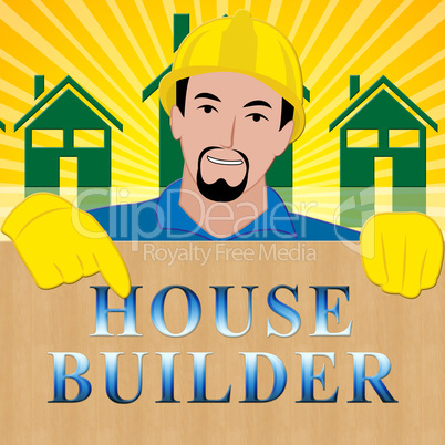 House Builder Means Real Estate 3d Illustration