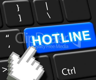 Hotline Key Showing Online Help 3d Illustration