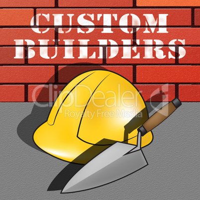 Custom Builders Represents Customized Building 3d Illustration