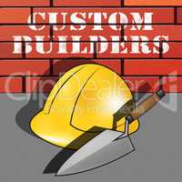 Custom Builders Represents Customized Building 3d Illustration