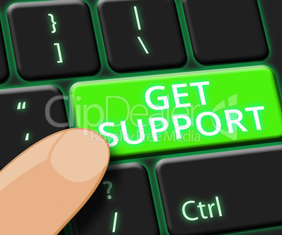 Get Support Key Shows Online Assistance 3d Illustration