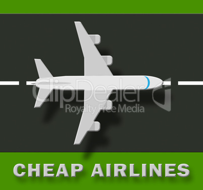 Cheap Airlines Shows Special Offer Flights 3d Illustration