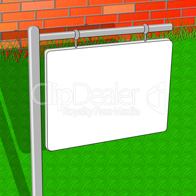 Blank Sign Shows Copy Space 3d Illustration