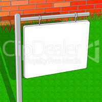 Blank Sign Shows Copy Space 3d Illustration