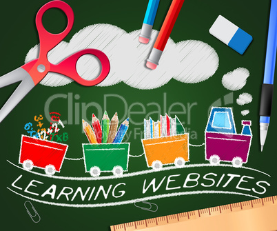 Learning Websites Picture Shows Education Sites 3d Illustration