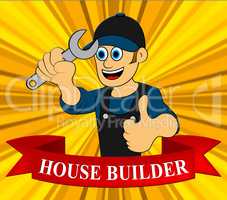 House Builder Displays Real Estate 3d Illustration