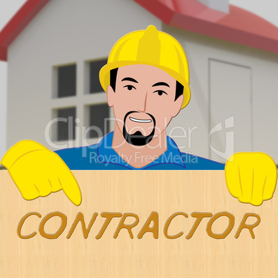 Building Contractor Showing Home Improvement 3d Illustration