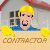 Building Contractor Showing Home Improvement 3d Illustration