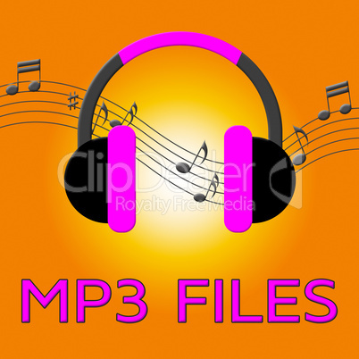 Mp3 Files Showing Melody Listening 3d Illustration