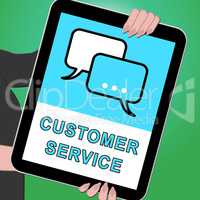 Customer Service Tablet Means Support Assistance 3d Illustration
