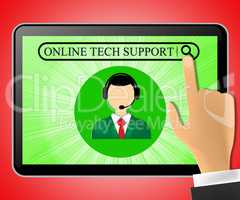 Online Tech Support Tablet Represents Help 3d Illustration
