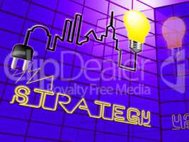 Strategy Lightbulb Indicates Planning Commerce 3d Illustration