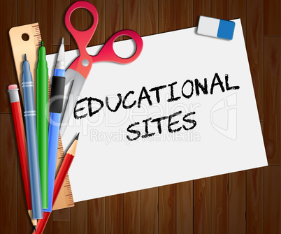 Educational Sites Paper Shows Learning Sites 3d Illustration