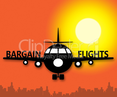 Bargain Flights Representings Flight Sale 3d Illustration