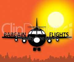 Bargain Flights Representings Flight Sale 3d Illustration