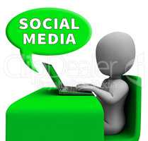 Social Media Meaning Online Posts 3d Rendering