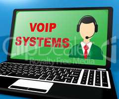 Voip Systems Shows Internet Voice 3d Illustration