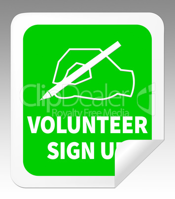 Volunteer Sign Up Showing Register 3d Illustration
