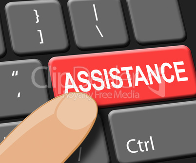 Assistance Key Shows Online Help 3d Illustration