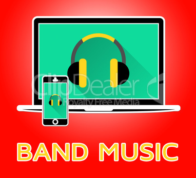 Band Music Representing Sound Tracks 3d Illustration