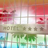 Hotel Lodging Shows Holiday Vacation 3d Illustration