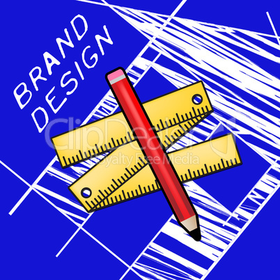 Brand Design Equipment Showing Branding Concept And Logo