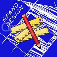 Brand Design Equipment Showing Branding Concept And Logo