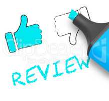 Review Thumbs Up Means Feedback Report 3d Illustration