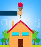 Home Decoration Shows House Painting 3d Illustration