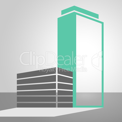 Office Building Icon Meaning City 3d illustration