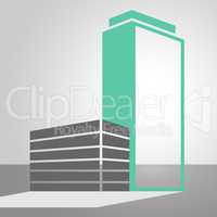 Office Building Icon Meaning City 3d illustration