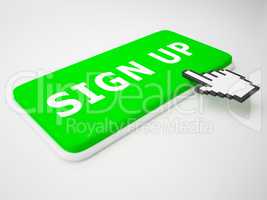 Sign Up Representing Membership Subscription 3d Rendering