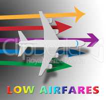 Lowest Airfares Means Cheapest Flights 3d Illustration