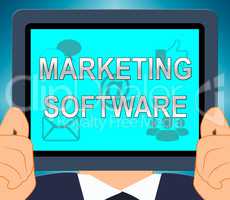 Marketing Software Tablet Shows Promo Apps 3d Illustration