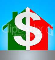 Property Dollar Means Usd House 3d Illustration