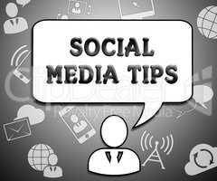 Social Media Tips Means Networking Advice 3d Illustration