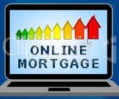 Online Mortgage Means Credit Finance 3d Illustration