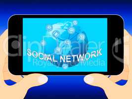Social Network Shows Virtual Interactions 3d Illustration