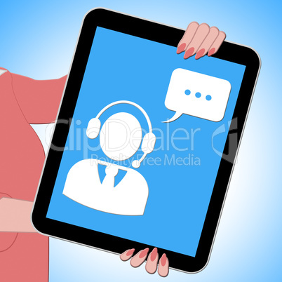 Voip Tablet Showing Voice Over Broadband 3d Illustration