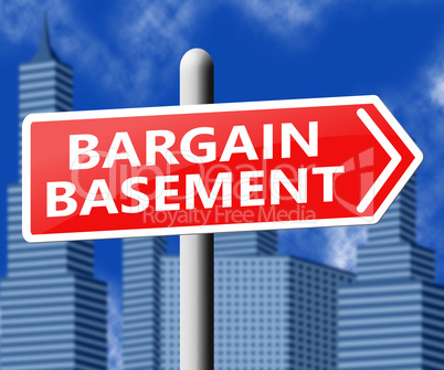Bargain Basement Showing Retail Reduction 3d Illustration