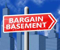 Bargain Basement Showing Retail Reduction 3d Illustration