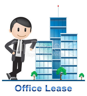 Office Lease Buildings Describing Real Estate 3d Illustration